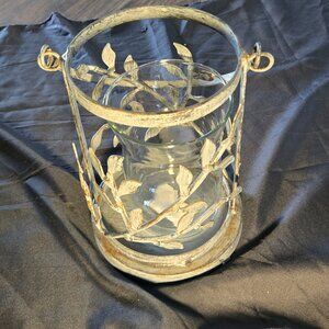 Cottagecore/Shabby Chic Solid Iron & Glass Hurricane Lantern
